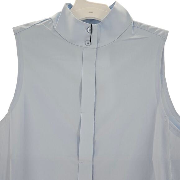 Ministry of Supply Womans size XS Juno Mock Neck Tank Top Draped Back Blue NEW - Picture 2 of 8